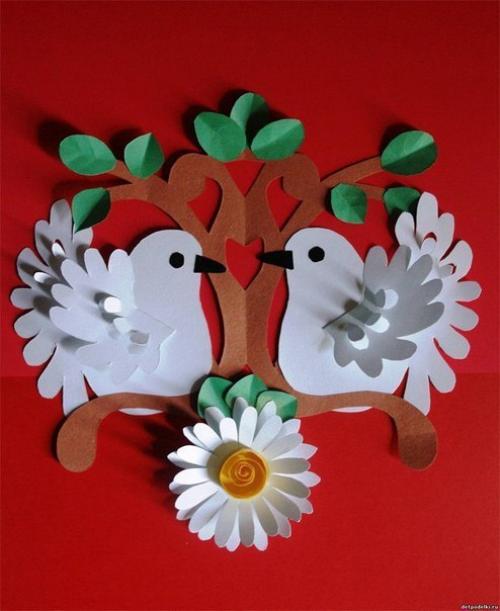 Объемные аппликации из цветной бумаги. 06