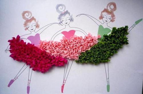 Объемные аппликации из цветной бумаги. 01