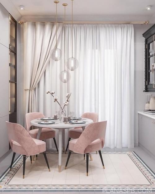 Дизайн кухни, гостиной и прихожей в одном стиле. 04