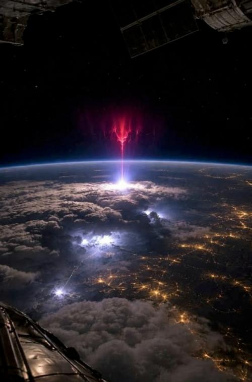 Астронавт мкс заснял одно из самых редчайших явлений - спрайты и голубые джеты в верхних слоях атмосферы. 

