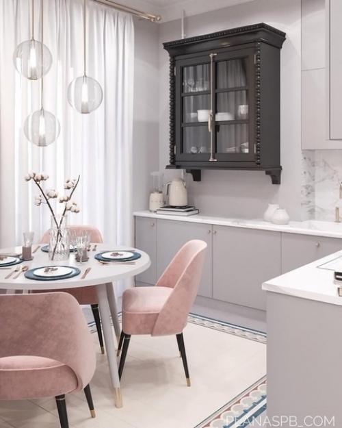 Дизайн кухни, гостиной и прихожей в одном стиле. 01