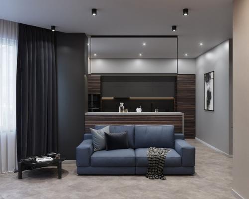 По просьбе заказчика из однокомнатной квартиры нужно было сделать студию, похожую на номер в отеле. 01