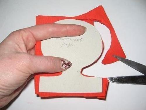 Алая роза из гофрированной бумаги? 03