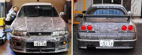 Супружеская пара превратила свой самый обычный на вид автомобиль Nissan Skyline GTR в настоящее произведение искусства. 06