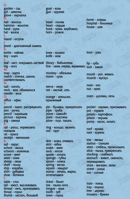 850 самых необходимых английских слов. 04