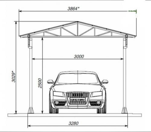 Навес для автомобиля. 02