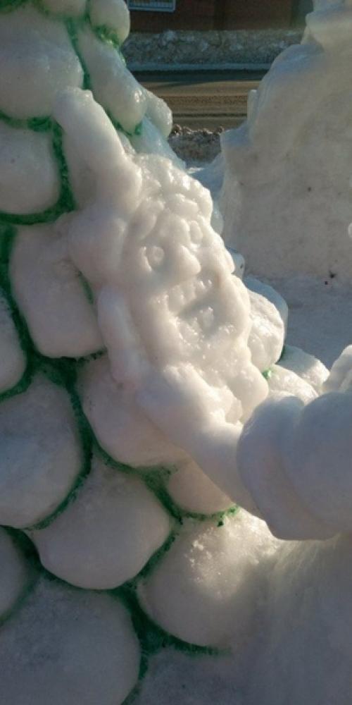 Территорию около дома к новому году украсили. 06