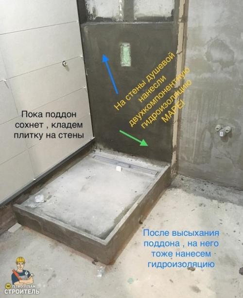 Сделал сам душевой поддон - пошагово. 02