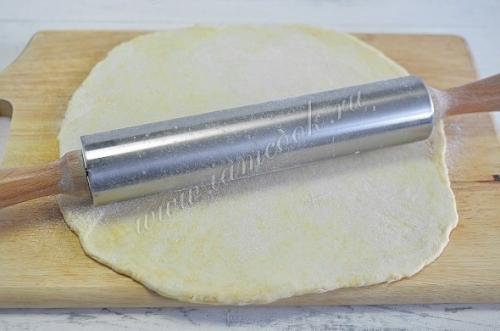 Открытый пирог Киш Лорен с курицей и грибами. 04