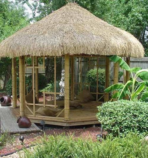 Необычные садовые беседки: 9 беседок в восточном стиле из бамбука. 04