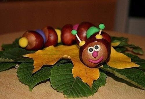 Поделки из каштанов и желудей. 04