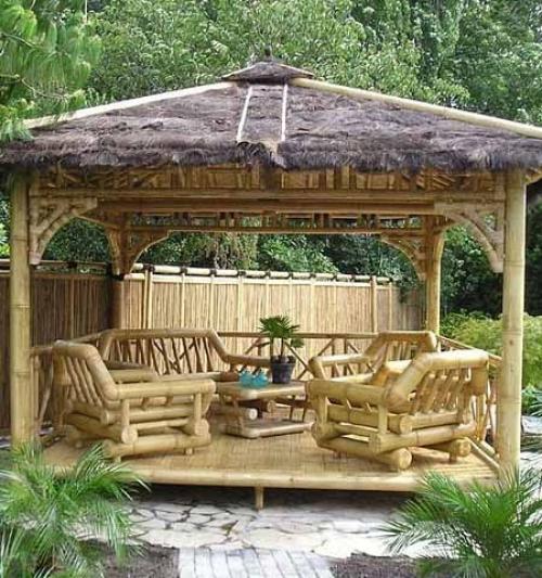 Необычные садовые беседки: 9 беседок в восточном стиле из бамбука. 01