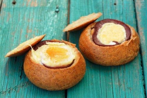 Запеченные бутерброды с яйцом и ветчиной. 05