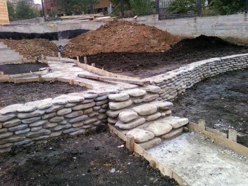 Подпорная стенка своими руками на даче. 02 Подпорная стенка своими руками на даче. 02