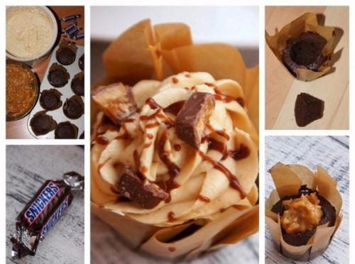 Капкейки Сникерс.  Ингредиенты для 16 штук: 02