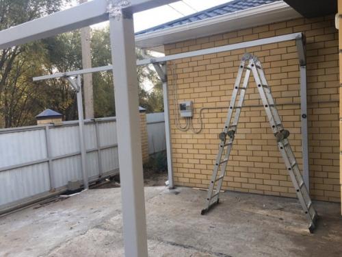 Чуть больше недели делали навес для авто на участок. 01