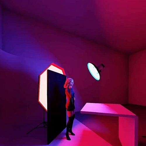 Интересная световая схема для классного неонового портрета + настройки кадра и техника! 01