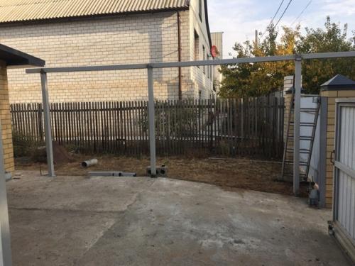 Чуть больше недели делали навес для авто на участок. 02