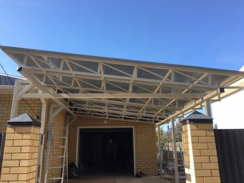 Чуть больше недели делали навес для авто на участок. 09