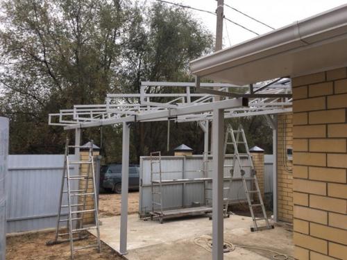 Чуть больше недели делали навес для авто на участок. 05