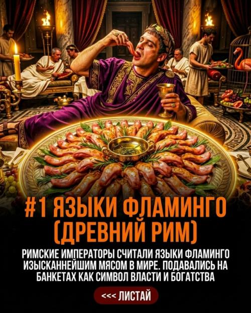 Роскошные пиры древних римских императоров часто шокировали своими безумными кулинарными шедеврами. 01