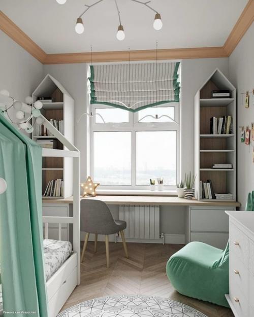 Как вам такой проект небольшой детской комнаты? 01
