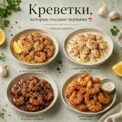 Креветки, которые и улетают в первую очередь.
