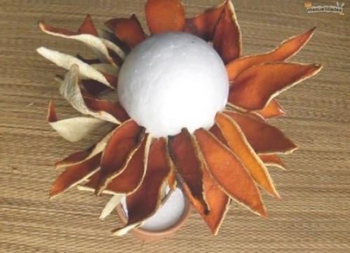 Топиарий из апельсиновых корок. 03