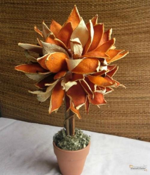 Топиарий из апельсиновых корок. 04