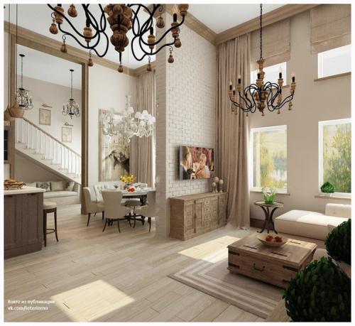 Современный интерьер загородного дома. 01