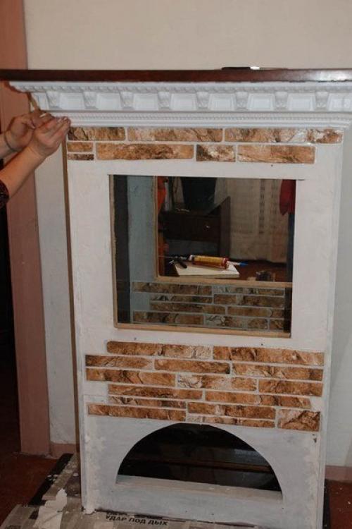 Превращение старого серванта в фальш - камин. 06 Превращение старого серванта в фальш - камин. 06