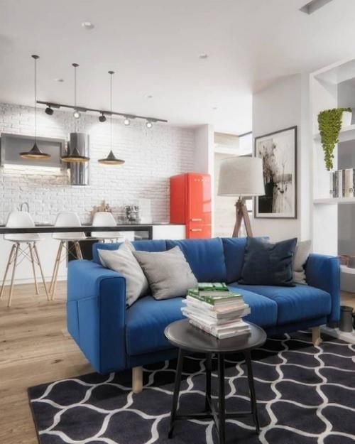 Однокомнатная квартира с яркими акцентами, 43, 5 кв. 06