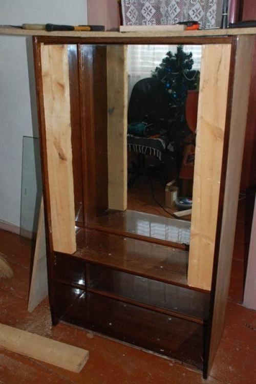 Превращение старого серванта в фальш - камин. 02 Превращение старого серванта в фальш - камин. 02