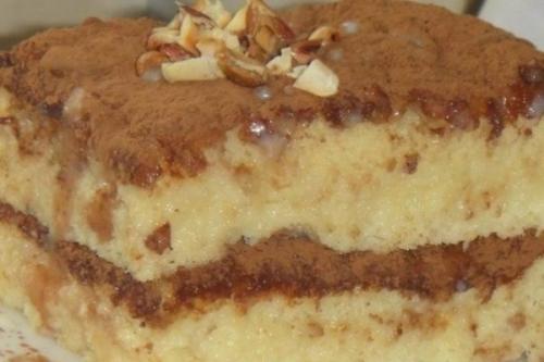 Бисквитный торт пропитанный сгущенкой. 03