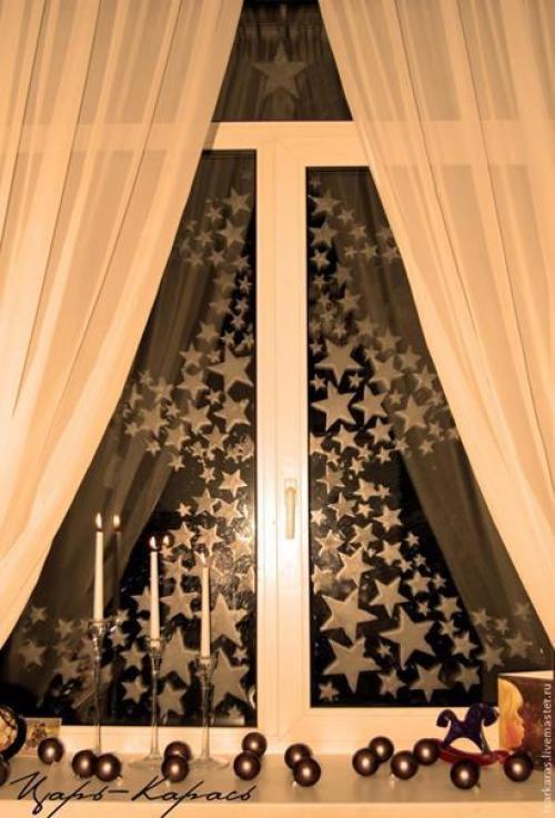 Новогодний декор окон. 04