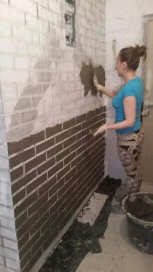 Имитация кирпичной стены своими руками. 01