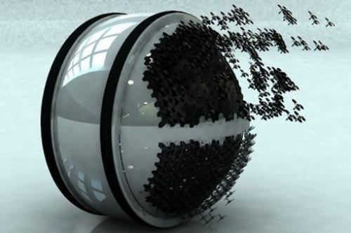 Концепт автоматического уборщика Mab, состоящего из 908 миниатюрных роботов. 02