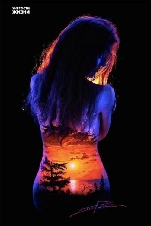 Естественную красоту женского тела фотограф и художник Джон попплтон подчеркивает боди - артом. 06