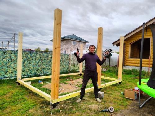 Простая беседка для дачи своими руками. 03