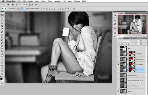 Пример размытия фона в Photoshop. 07