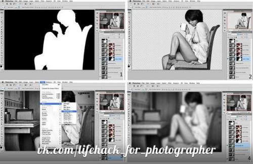 Пример размытия фона в Photoshop. 02