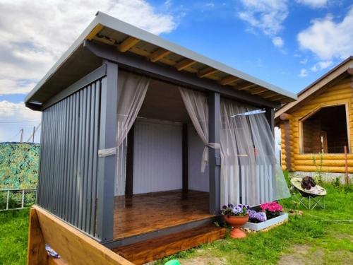 Простая беседка для дачи своими руками. 06