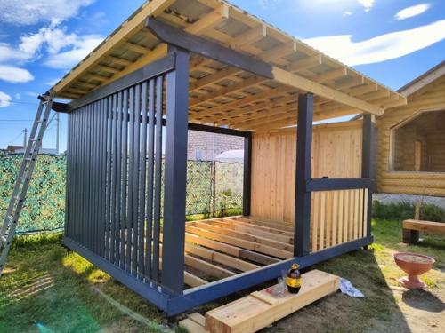 Простая беседка для дачи своими руками. 05