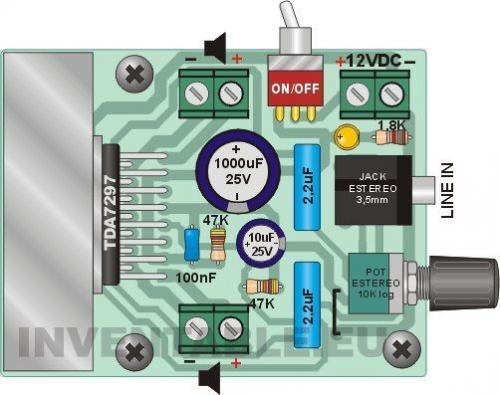 Простой мощный стерео усилитель на одной микросхеме Tda7297. 03 Простой мощный стерео усилитель на одной микросхеме Tda7297. 03