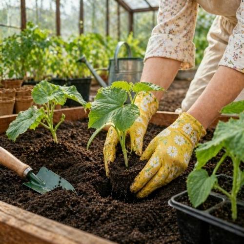 Пересадка огурцов без стресса.
