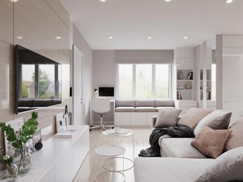 Кухня - гостиная.  Оцените такой светлый и просторный дизайн. 03