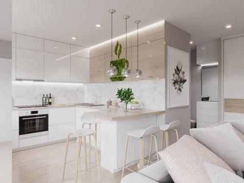 Кухня - гостиная.  Оцените такой светлый и просторный дизайн. 02