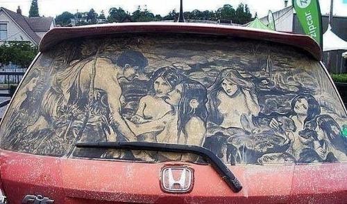 Рисунки на грязных автомобилях как искусство. 05