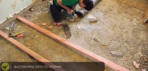 Пол из фанеры по лагам. 04