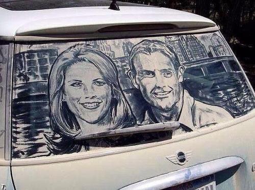 Рисунки на грязных автомобилях как искусство. 02